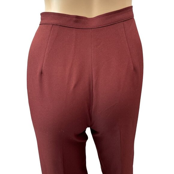 Vintage Boobie Brooks High-Waisted Straight Leg Burgundy Trousers Pants Women 26 - Picture 4 of 11